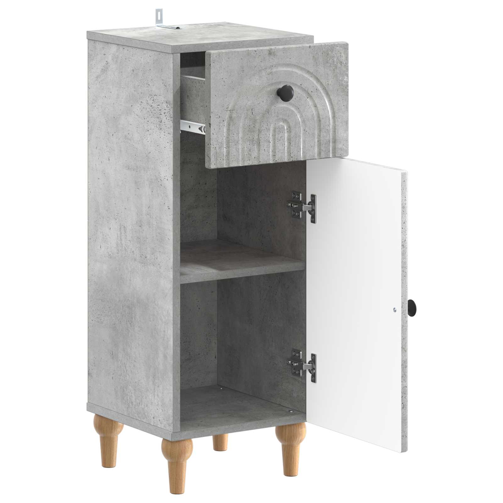 vidaXL Bathroom Storage Cainet ALKMAAR Concrete Grey 30 x 31 x 80 cm 3