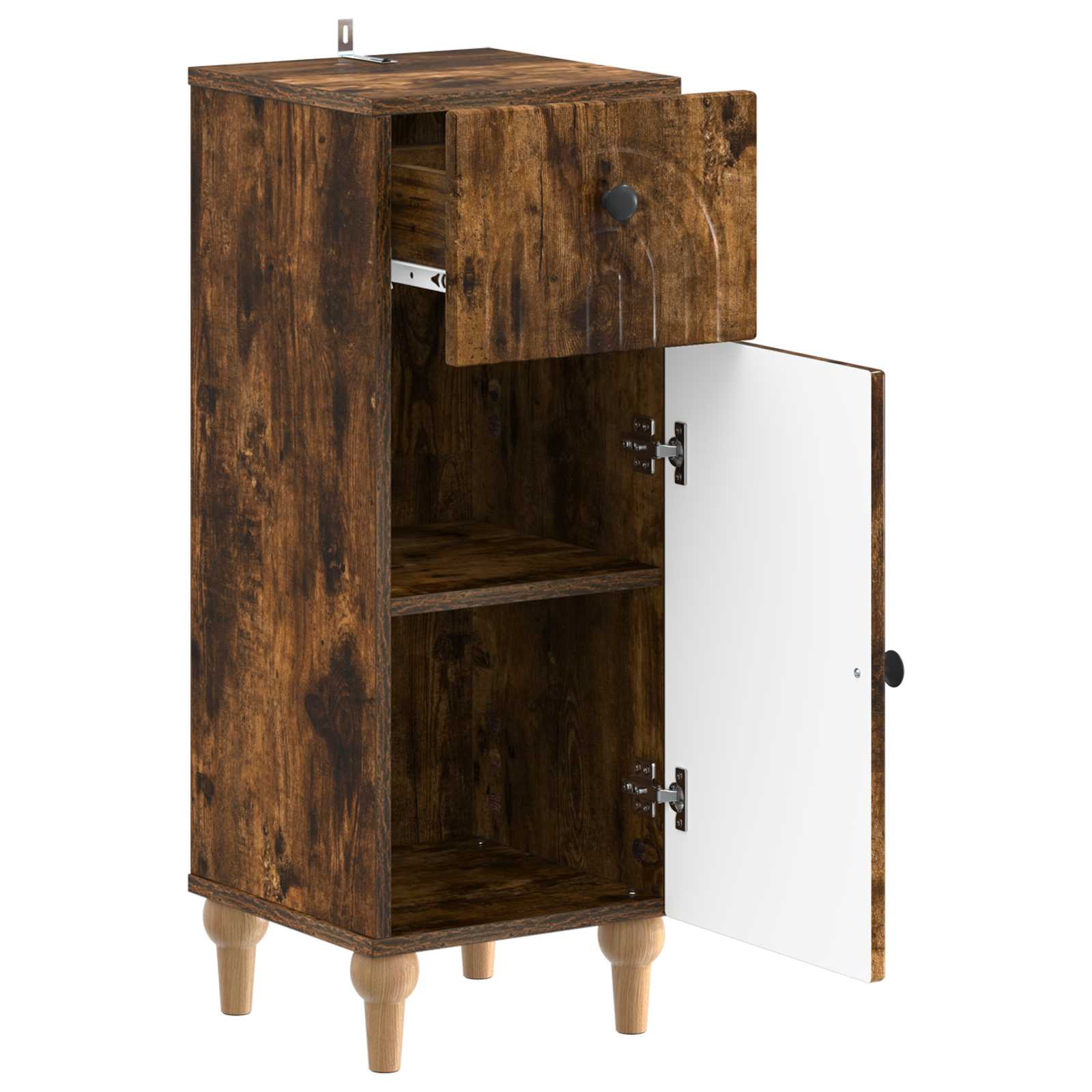 vidaXL Bathroom Storage Cainet ALKMAAR Smoked Oak 30 x 31 x 80 cm 3