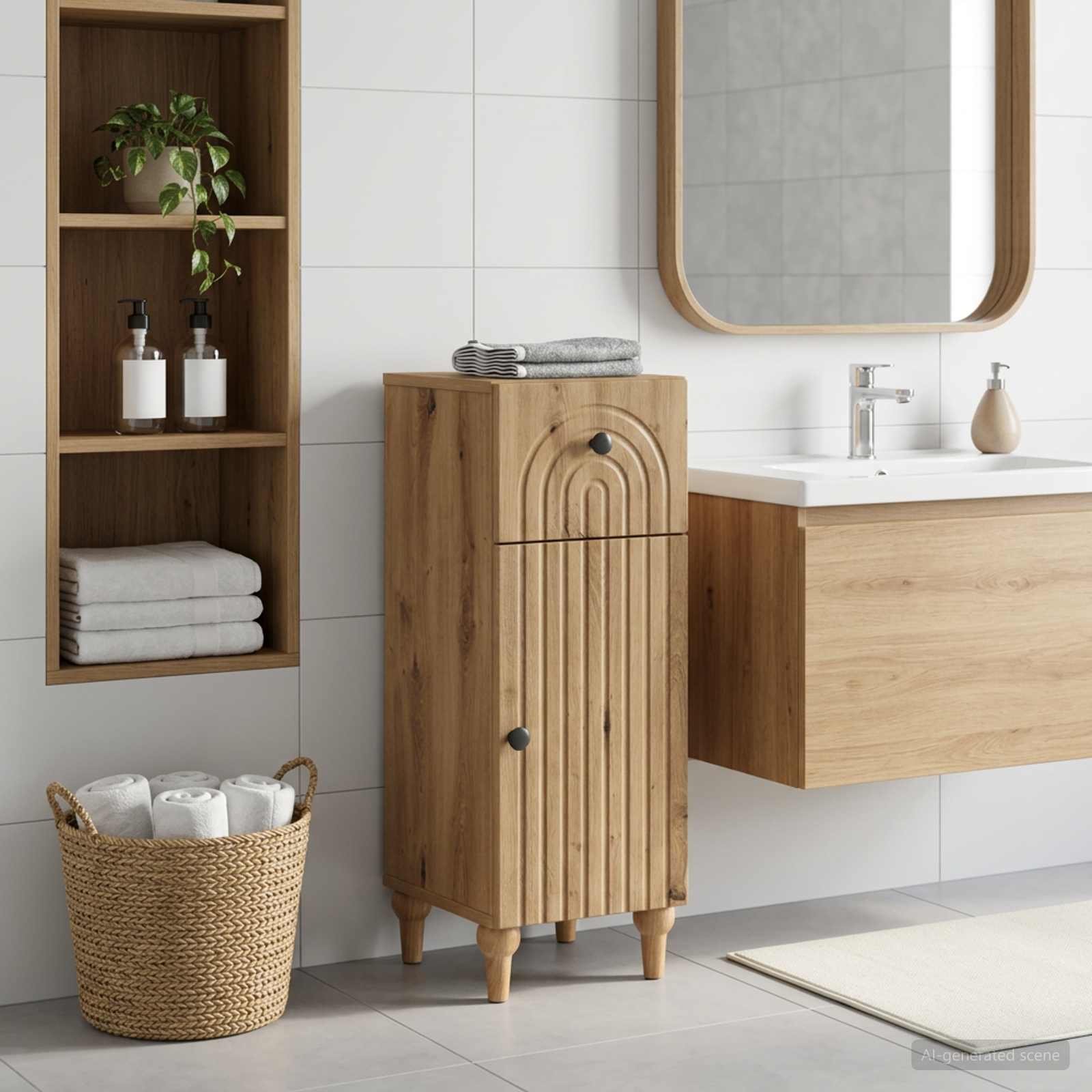 vidaXL Bathroom Storage Cainet ALKMAAR Artisan Oak 30 x 31 x 80 cm 1