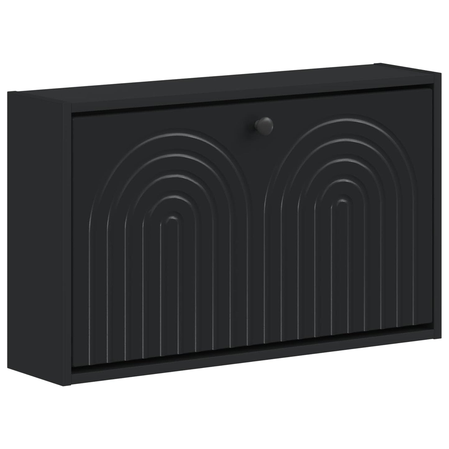 vidaXL Wall-Mounted Shoe Cabinet ALKMAAR 71 x 17 x 43 cm Black 2