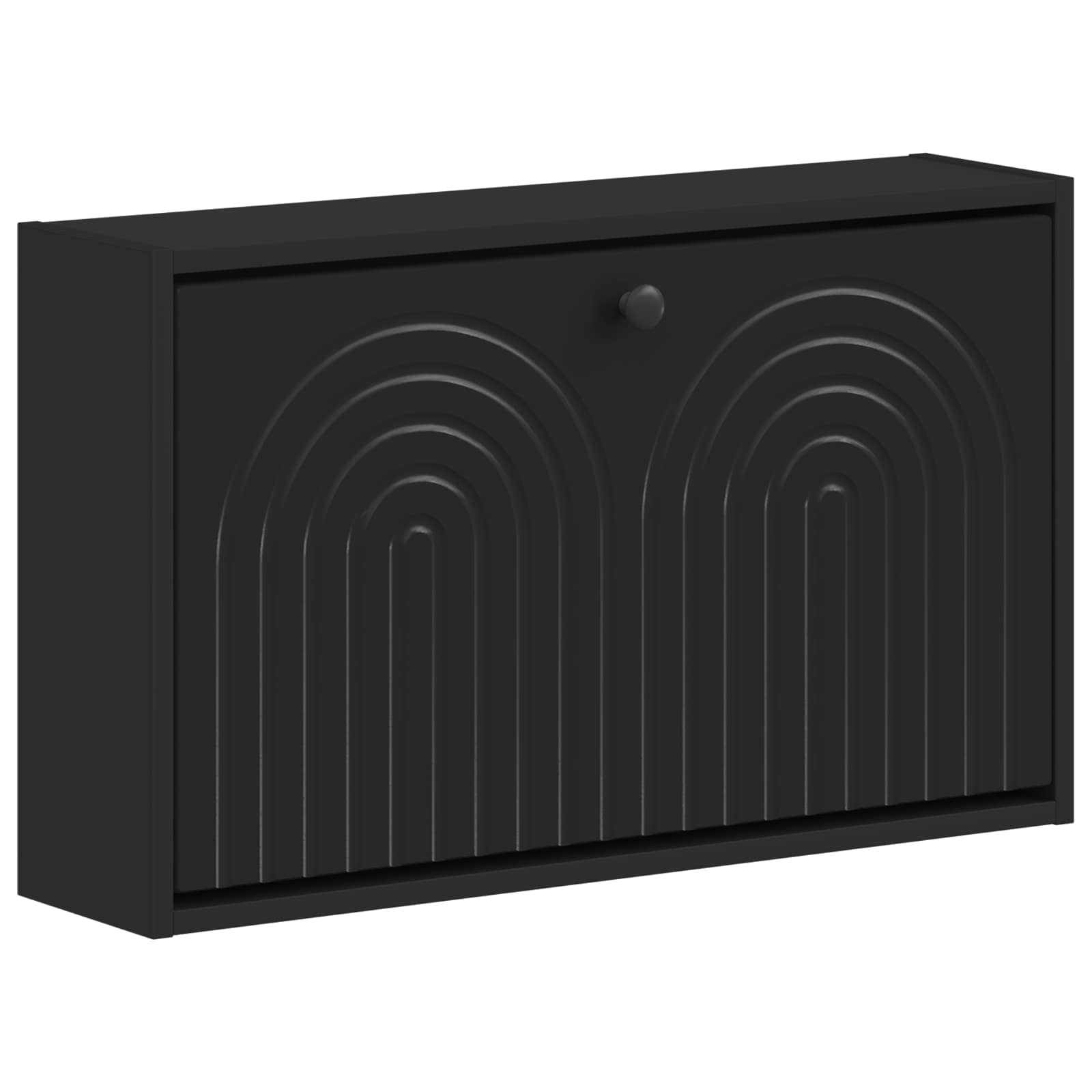vidaXL Wall-Mounted Shoe Cabinet ALKMAAR 71 x 17 x 43 cm Black 2