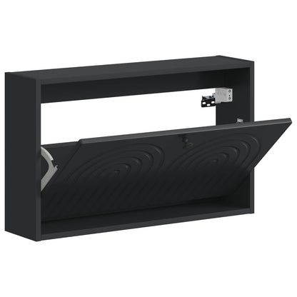 vidaXL Wall-Mounted Shoe Cabinet ALKMAAR 71 x 17 x 43 cm Black 3