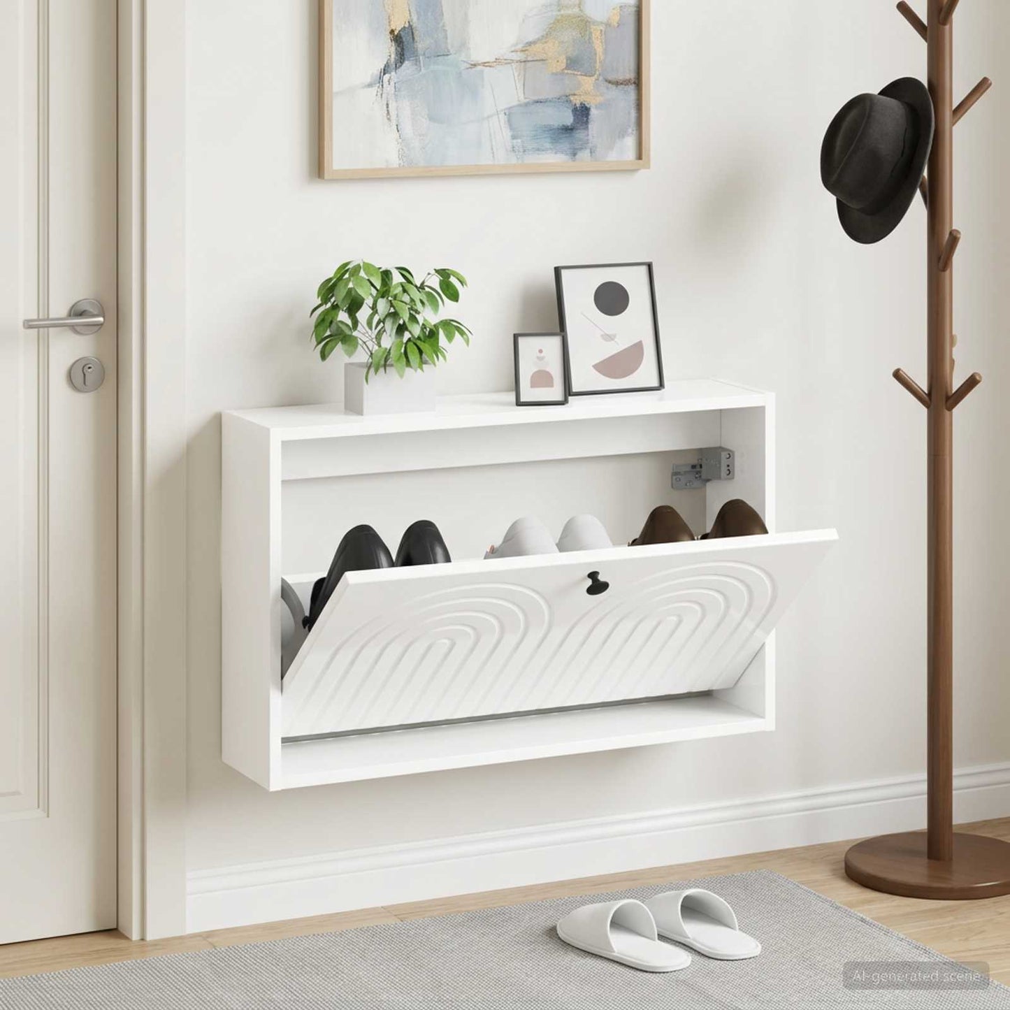 vidaXL Wall-Mounted Shoe Cabinet ALKMAAR 71 x 17 x 43 cm 1