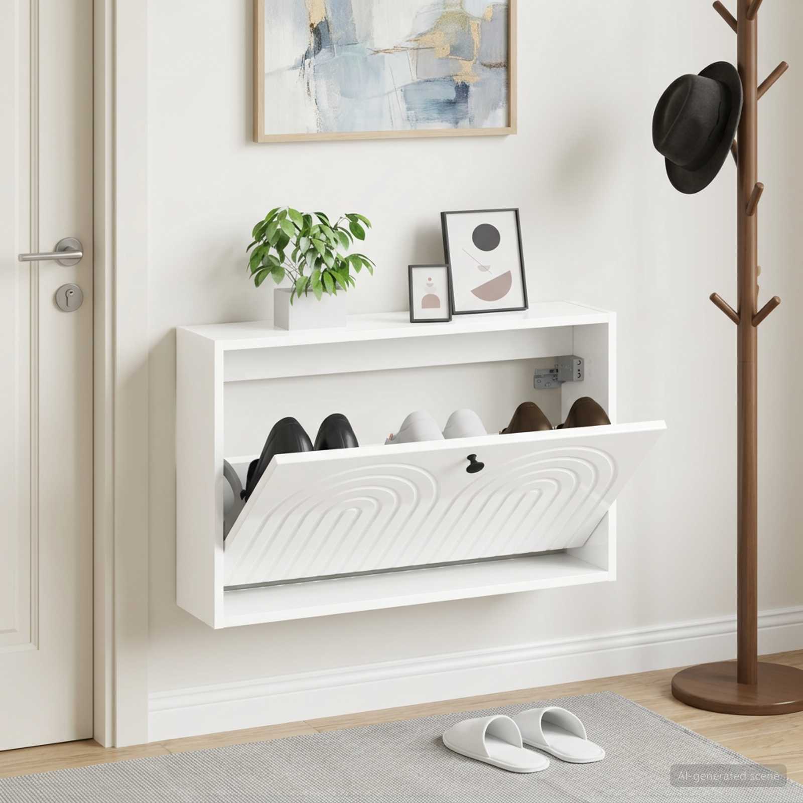 vidaXL Wall-Mounted Shoe Cabinet ALKMAAR 71 x 17 x 43 cm 1