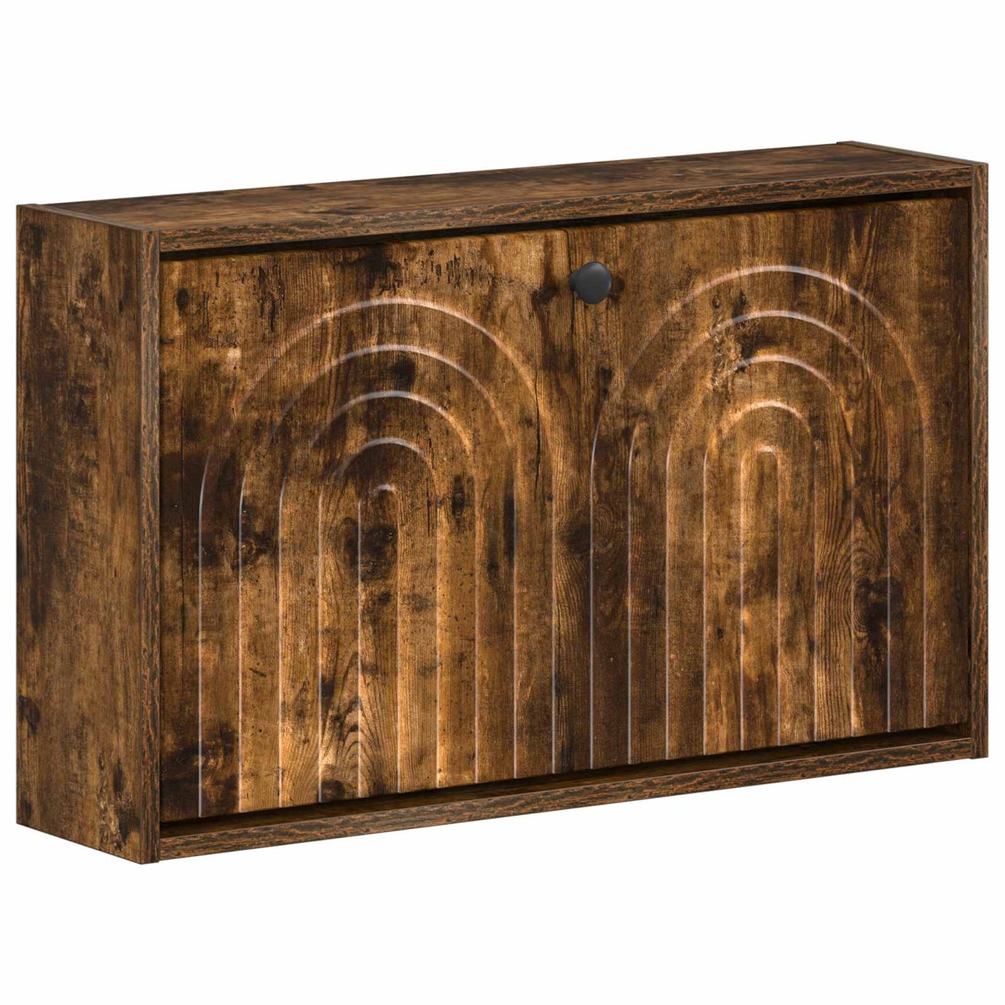 vidaXL Wall-Mounted Shoe Cabinet ALKMAAR 71 x 17 x 43 cm Smoked Oak 2