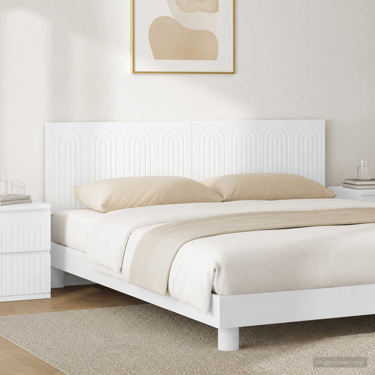 Wall-Mounted Headboard ALKMAAR Engineered Wood Width 180 cm White