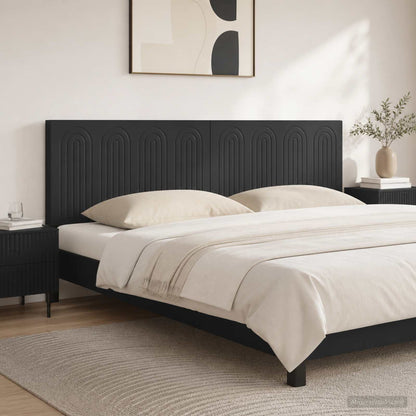 Wall-Mounted Headboard ALKMAAR Engineered Wood Width 180 cm Black