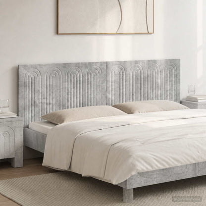 Wall-Mounted Headboard ALKMAAR Engineered Wood Width 180 cm Concrete grey