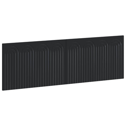 vidaXL Wall-Mounted Headboard ALKMAAR Black Engineered Wood 2