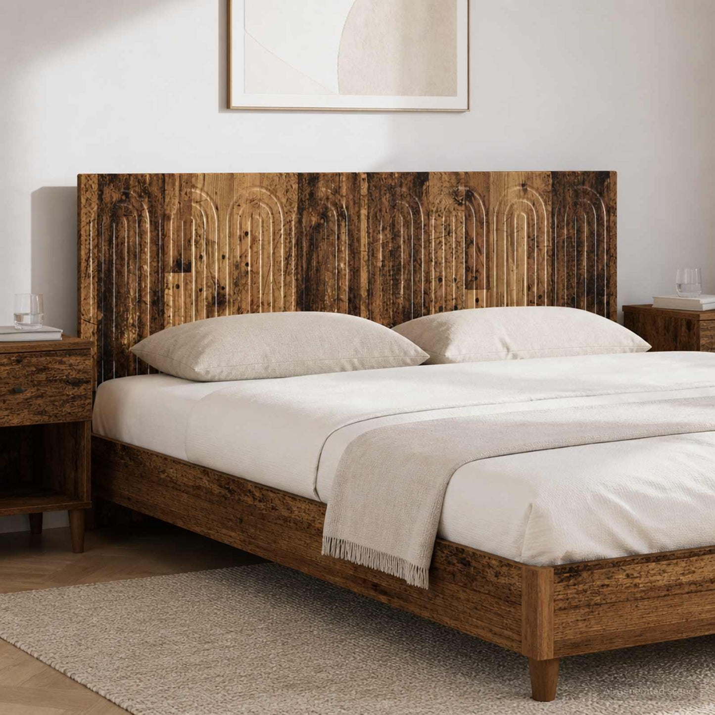 vidaXL Wall-Mounted Headboard ALKMAAR Old Wood Engineered Wood 1