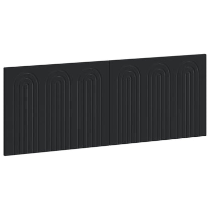 vidaXL Wall-Mounted Headboard ALKMAAR Black Engineered Wood 2
