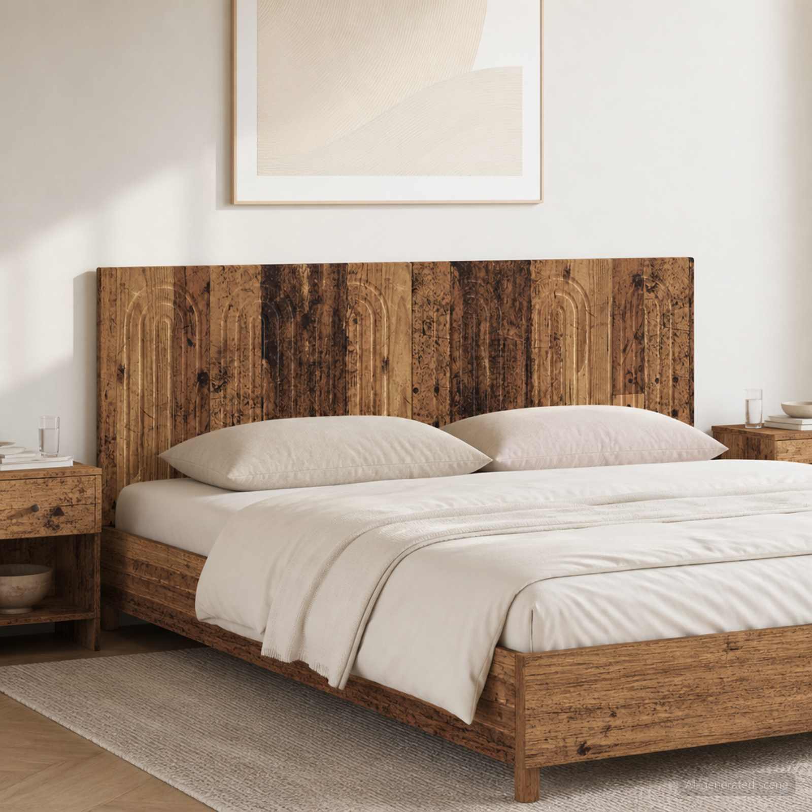 vidaXL Wall-Mounted Headboard ALKMAAR Old Wood Engineered Wood 1