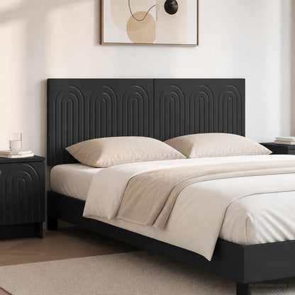 vidaXL Wall-Mounted Headboard ALKMAAR Black Engineered Wood 1