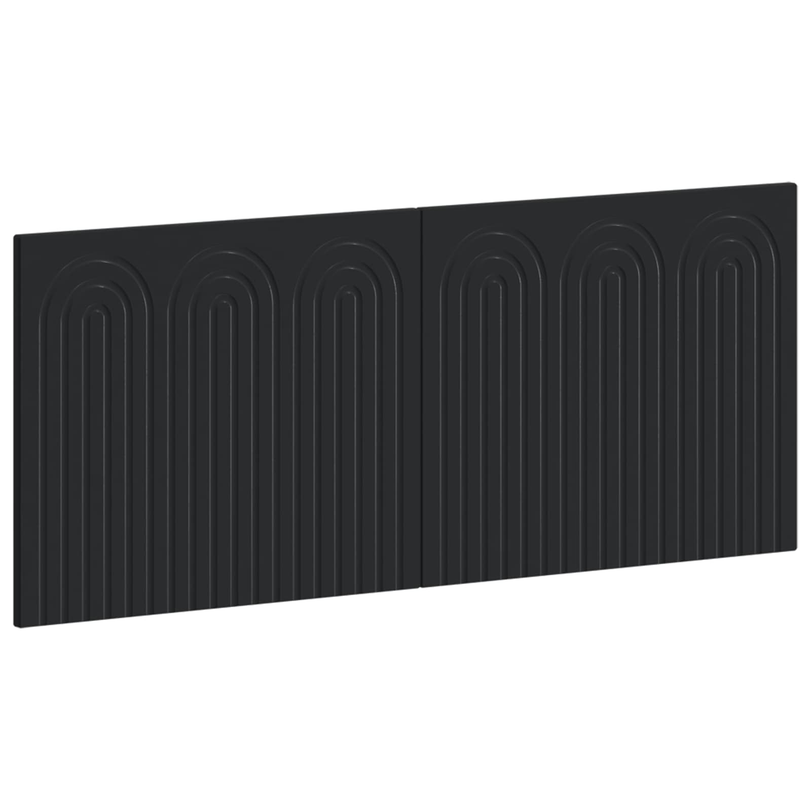 vidaXL Wall-Mounted Headboard ALKMAAR Black Engineered Wood 2