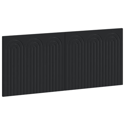 vidaXL Wall-Mounted Headboard ALKMAAR Black Engineered Wood 2