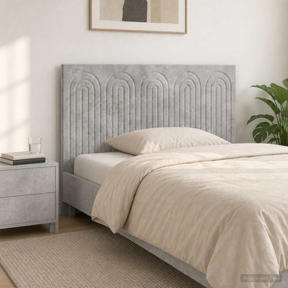 vidaXL Wall-Mounted Headboard ALKMAAR Concrete Grey Engineered Wood 1