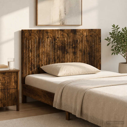 vidaXL Wall-Mounted Headboard ALKMAAR Smoked Oak Engineered Wood 1