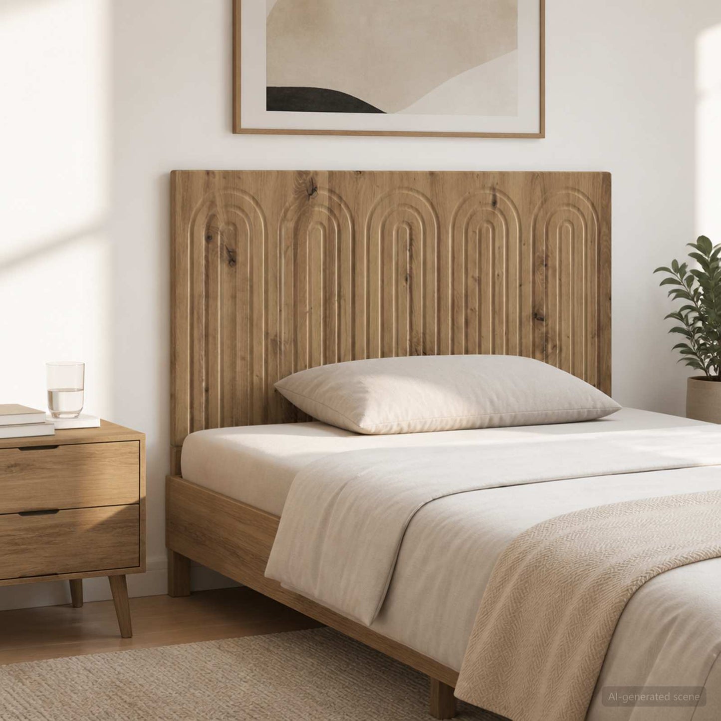 vidaXL Wall-Mounted Headboard ALKMAAR Artisan Oak Engineered Wood 1