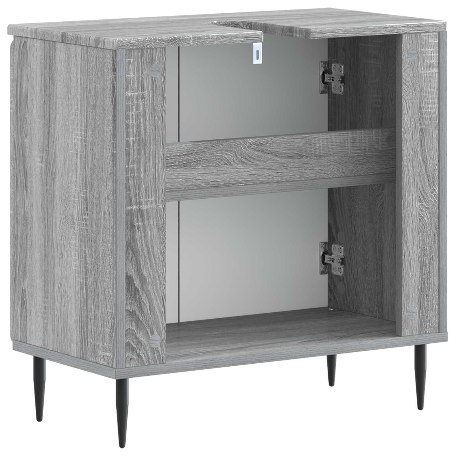 vidaXL Bathroom Sink Cabinet ZWOLLE Grey Sonoma 59.5 x 31.5x 59 cm 6