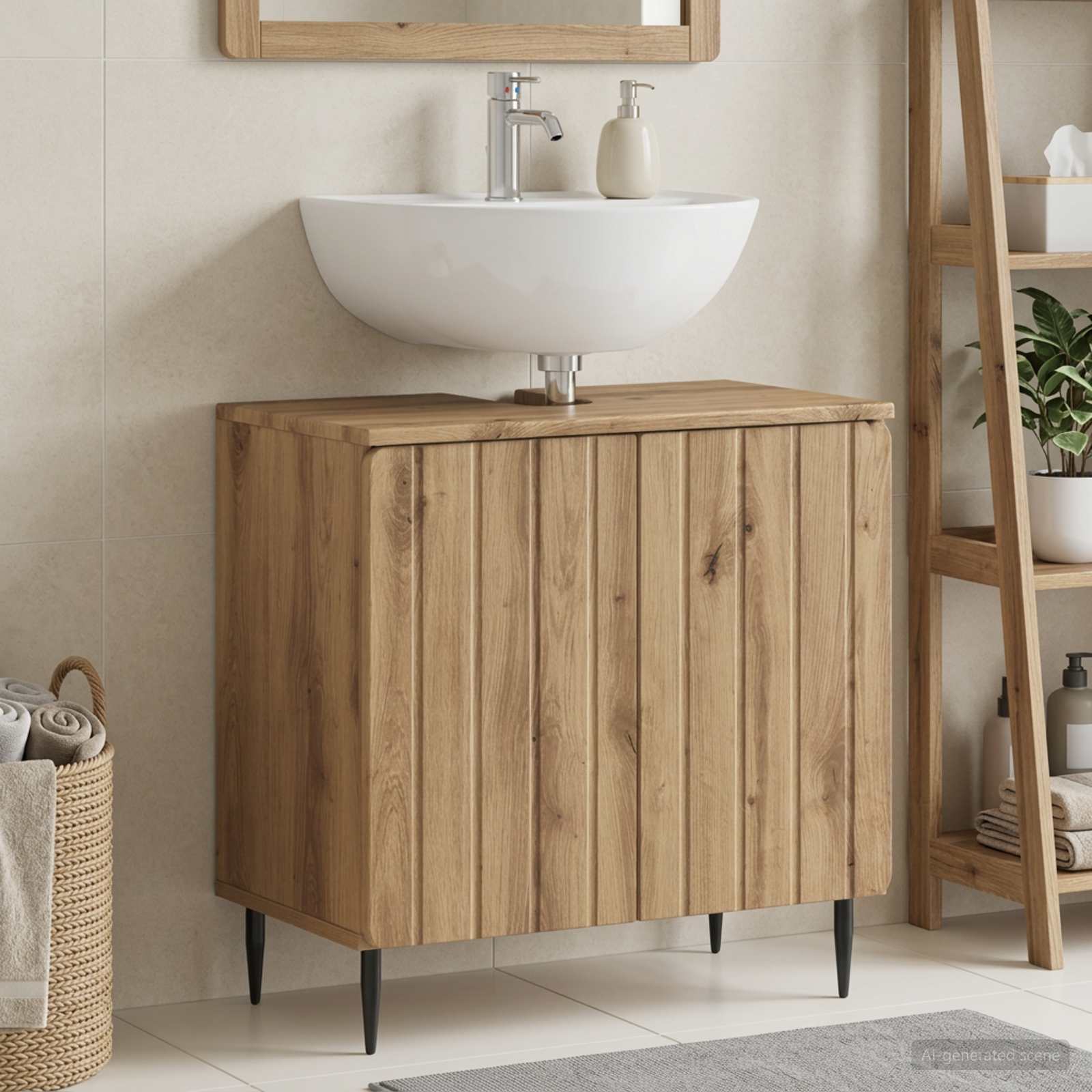 vidaXL Bathroom Sink Cabinet ZWOLLE Artisan Oak 59.5 x 31.5x 59 cm 1