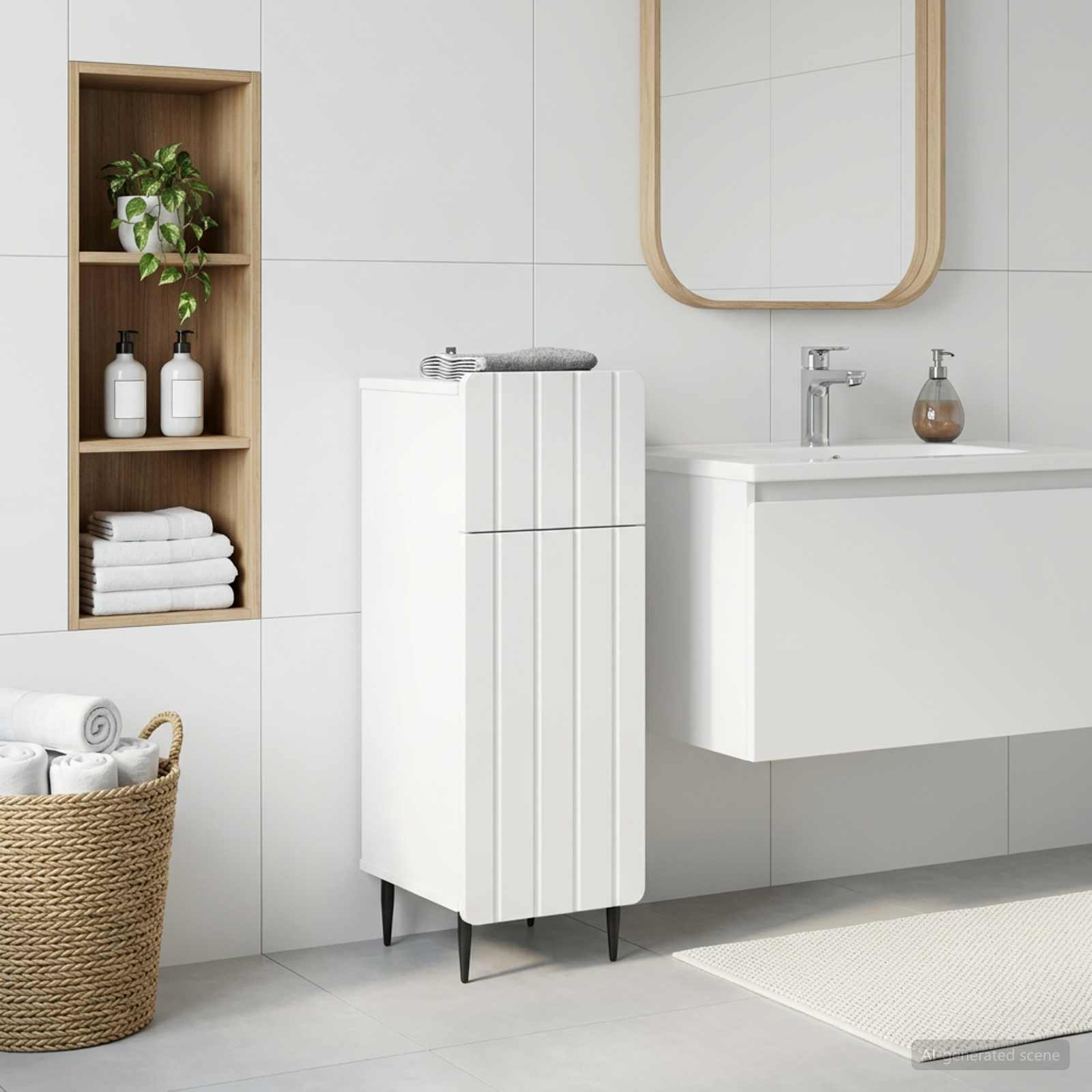 vidaXL Bathroom Storage Cainet ZWOLLE White 30 x 31 x 79.5 cm 1