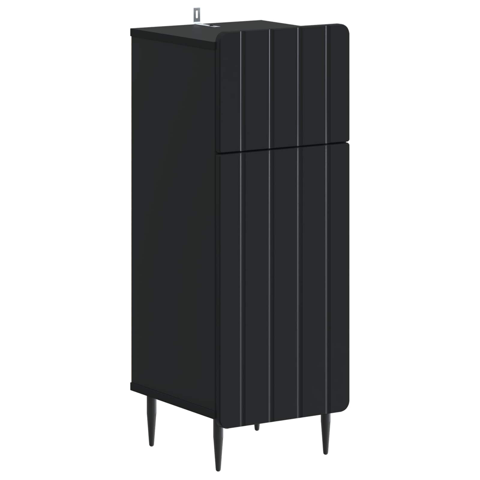 vidaXL Bathroom Storage Cainet ZWOLLE Black 30 x 31 x 79.5 cm 2
