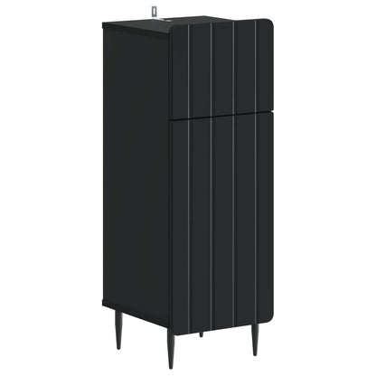 vidaXL Bathroom Storage Cainet ZWOLLE Black 30 x 31 x 79.5 cm 2
