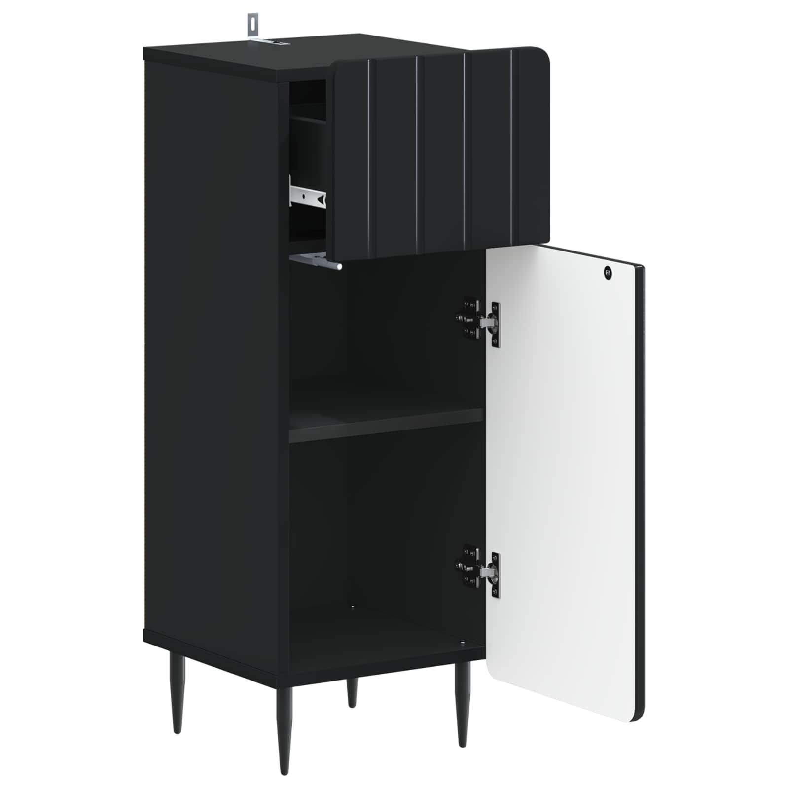 vidaXL Bathroom Storage Cainet ZWOLLE Black 30 x 31 x 79.5 cm 3