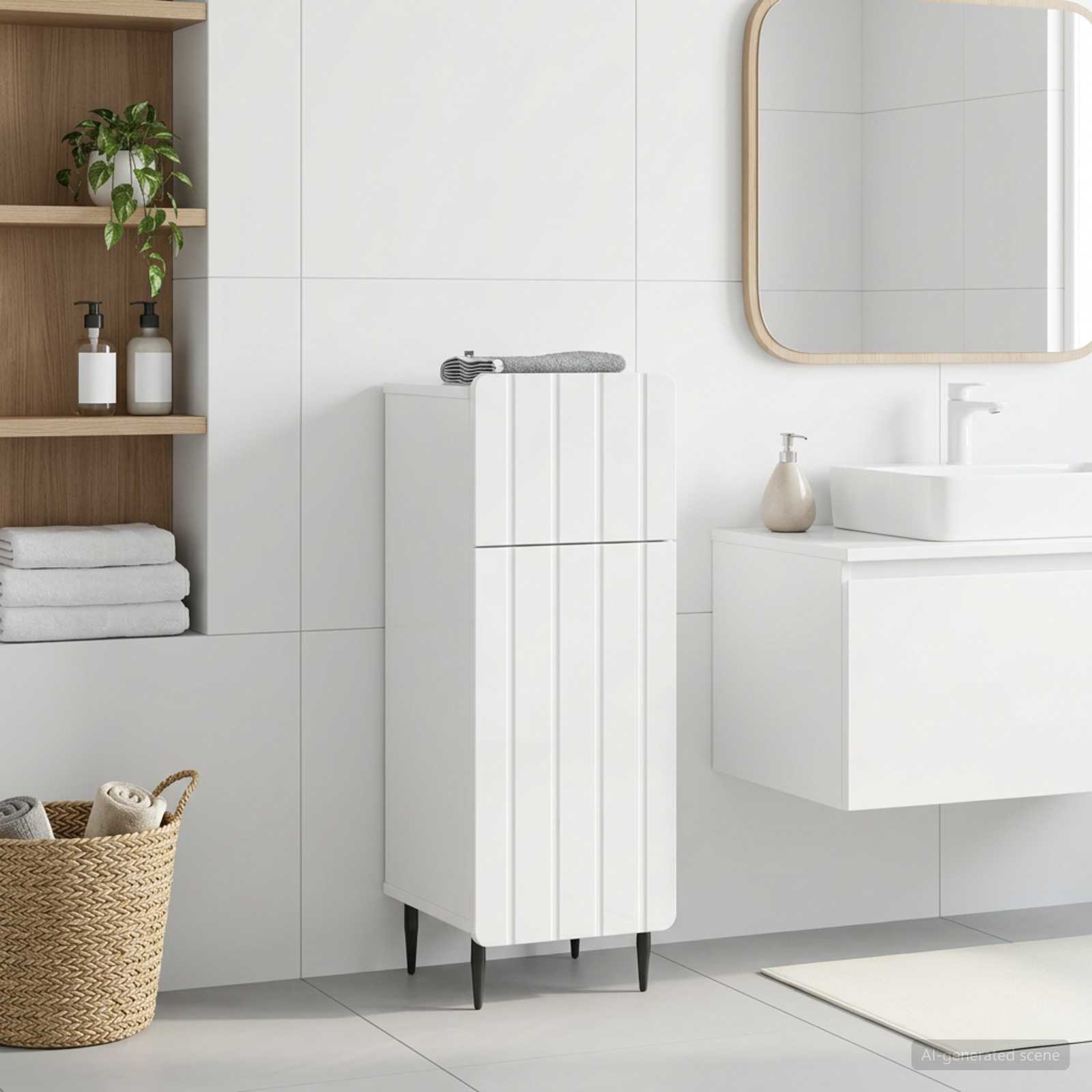 vidaXL Bathroom Storage Cainet ZWOLLE High Gloss White 1