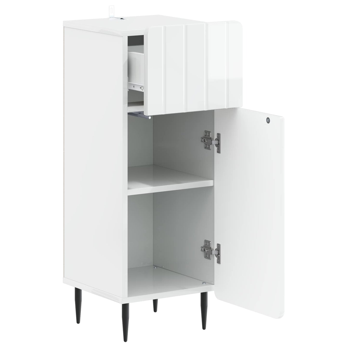vidaXL Bathroom Storage Cainet ZWOLLE High Gloss White 3