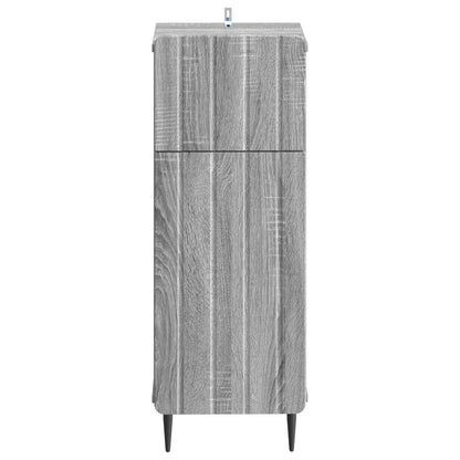 vidaXL Bathroom Storage Cainet ZWOLLE Grey Sonoma 30 x 31 x 79.5 cm 4
