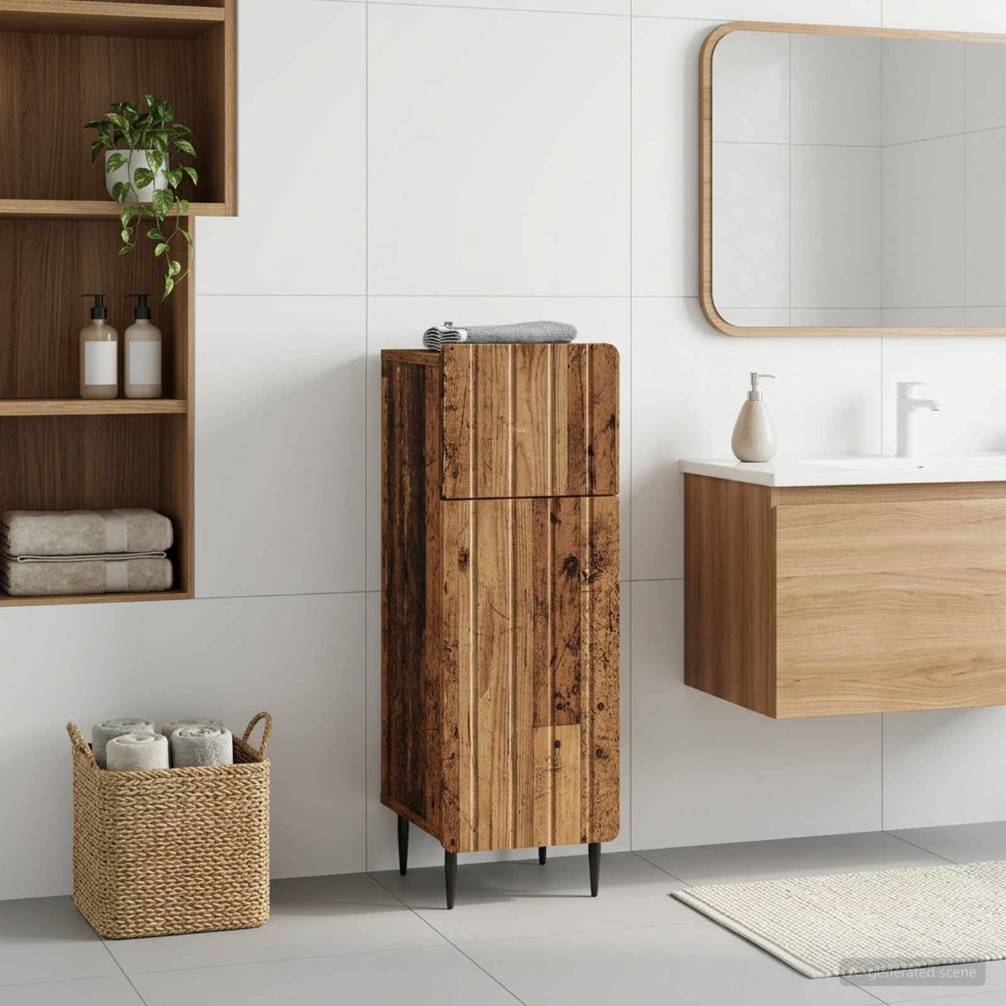 vidaXL Bathroom Storage Cainet ZWOLLE Old Wood 30 x 31 x 79.5 cm 1