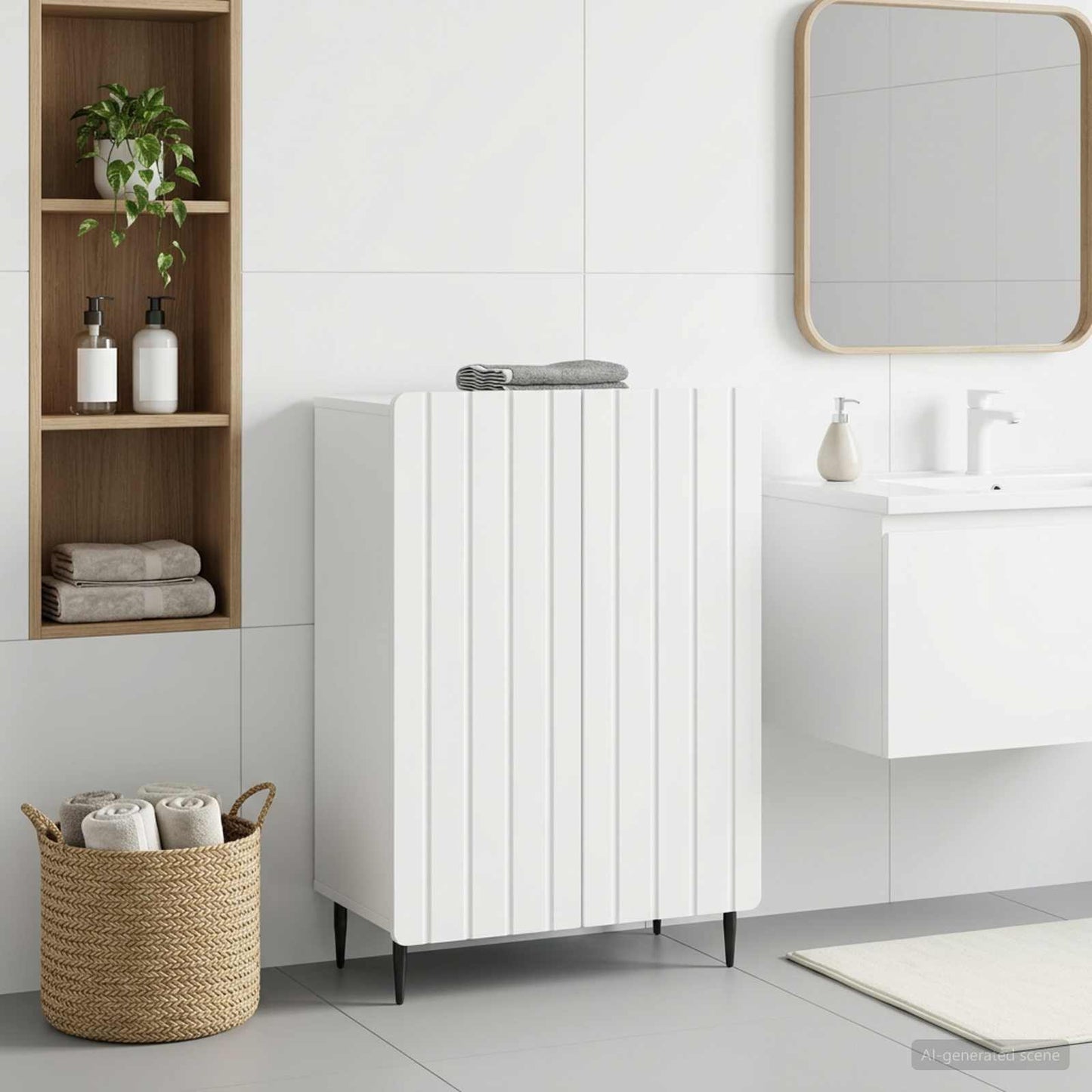 vidaXL Bathroom Storage Cainet ZWOLLE White 59.5 x 31 x 79.5 cm 1