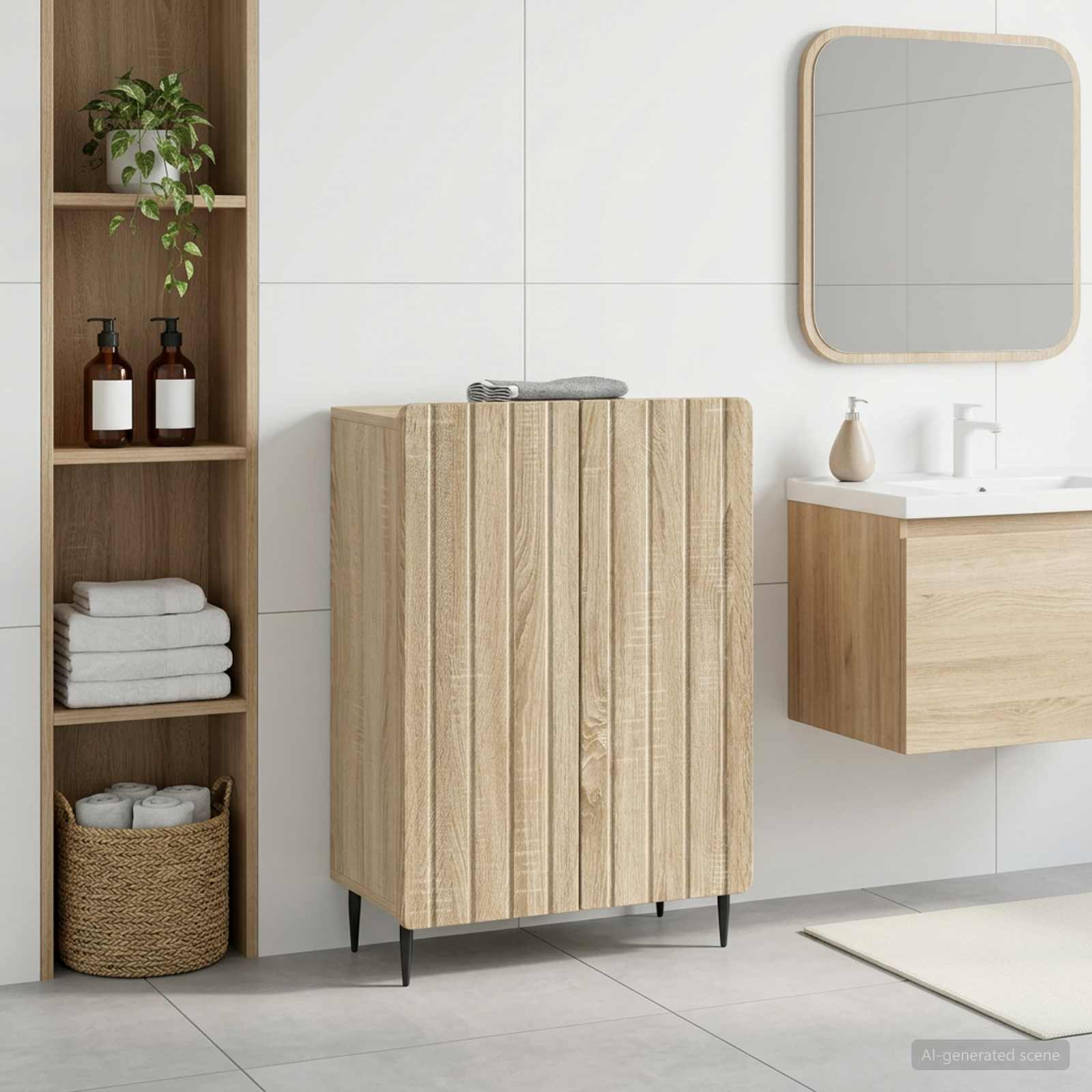 vidaXL Bathroom Storage Cainet ZWOLLE Sonoma Oak 59.5 x 31 x 79.5 cm 1