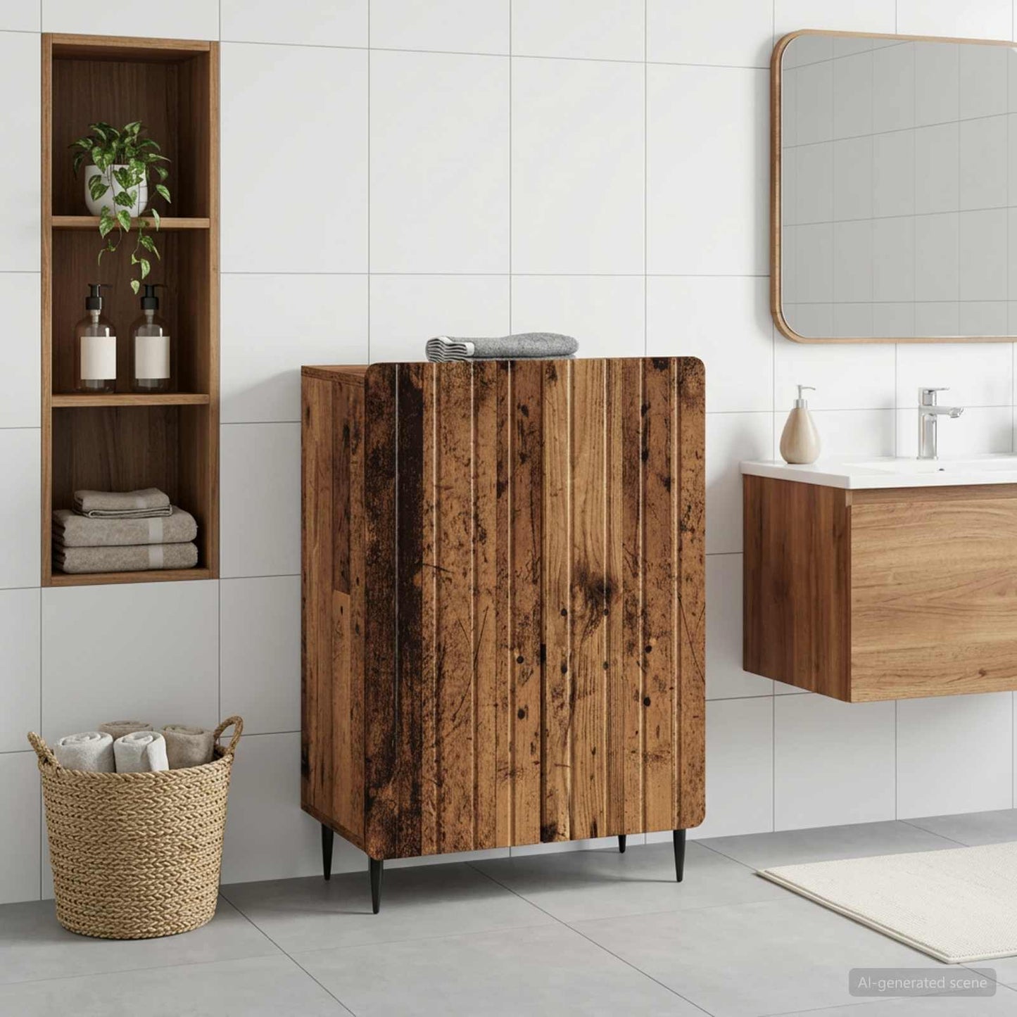 vidaXL Bathroom Storage Cainet ZWOLLE Old Wood 59.5 x 31 x 79.5 cm 1