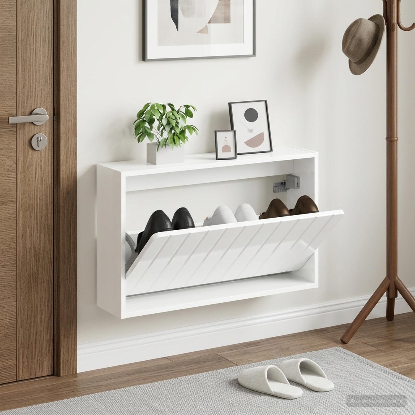vidaXL Wall-Mounted Shoe Cabinet ZWOLLE 71 x 17 x 43 cm 1