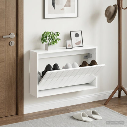 vidaXL Wall-Mounted Shoe Cabinet ZWOLLE 71 x 17 x 43 cm 1