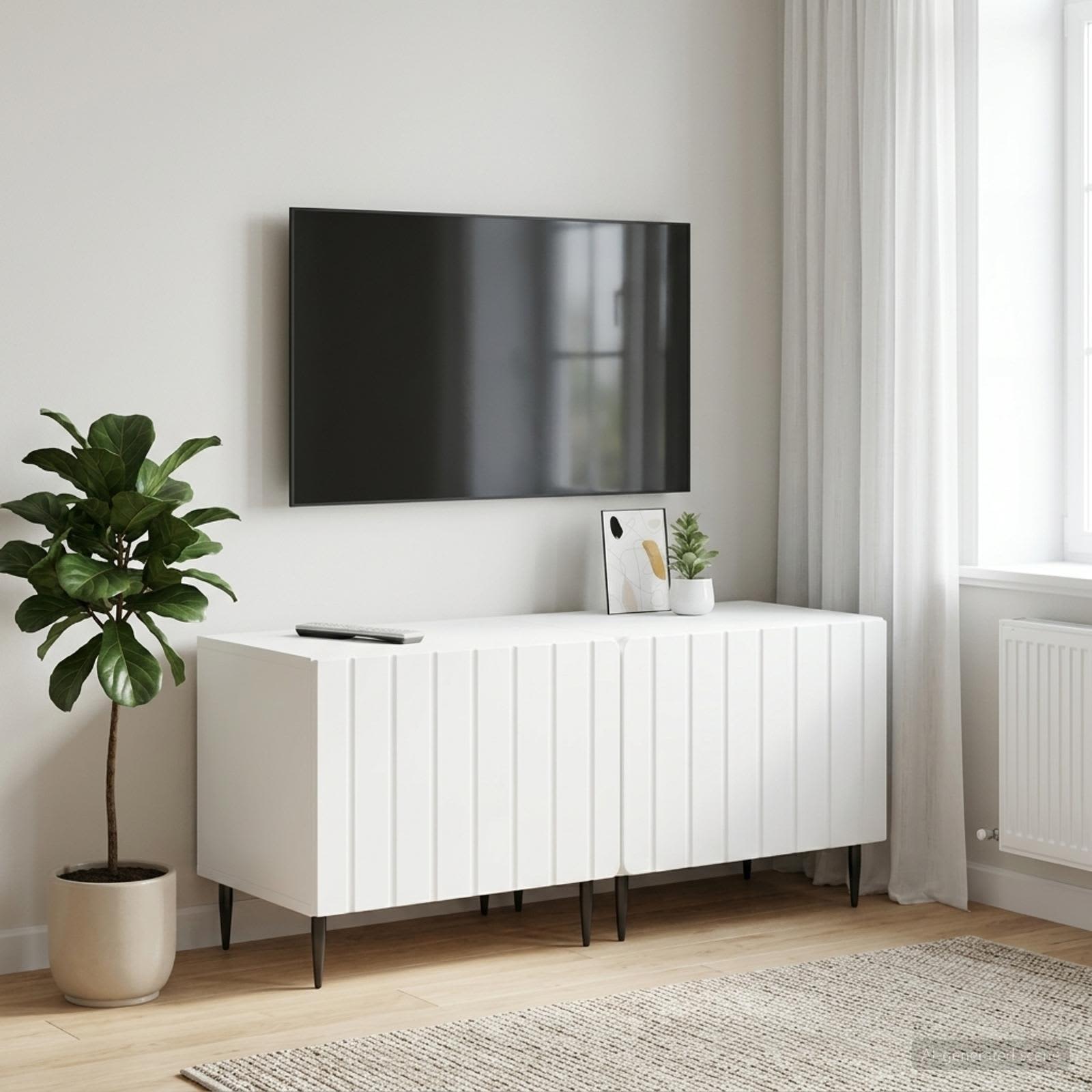 vidaXL TV Cabinet White Engineered Wood 1