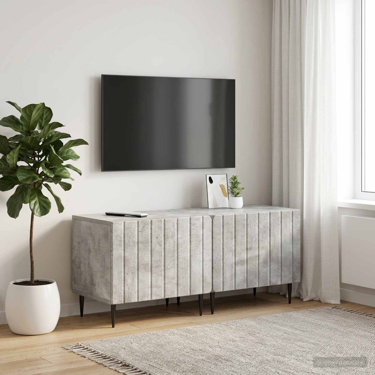 vidaXL TV Cabinet Concrete Grey Engineered Wood 1