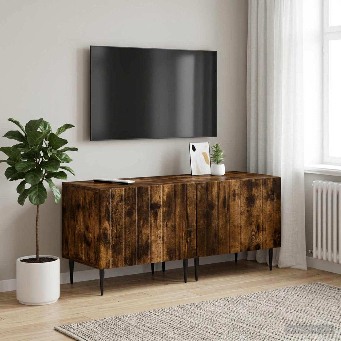vidaXL TV Cabinet Smoked Oak Engineered Wood 1