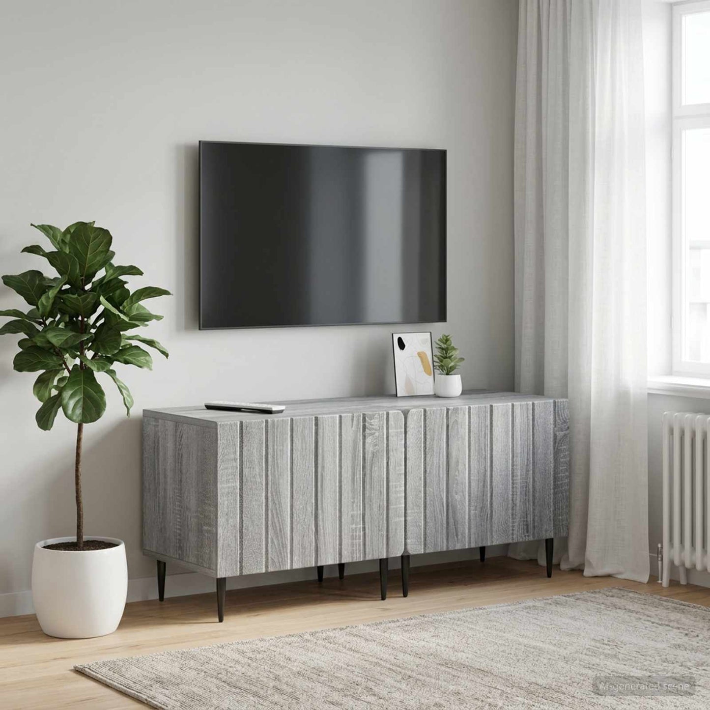 vidaXL TV Cabinet Grey Sonoma Engineered Wood 1