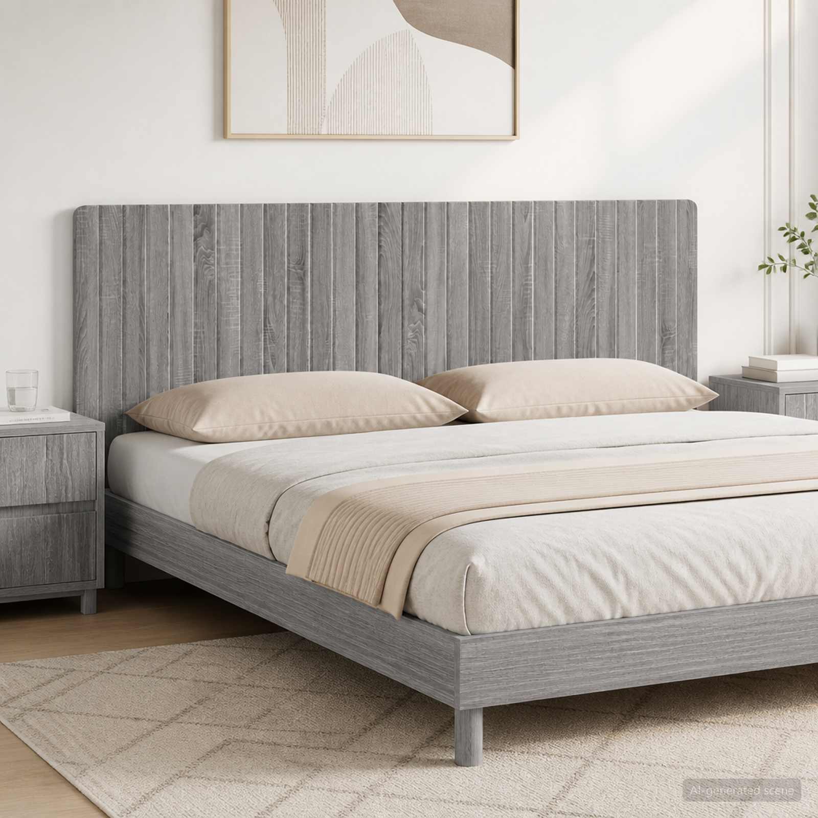 vidaXL Wall-Mounted Headboard ZWOLLE Grey Sonoma Engineered Wood 1