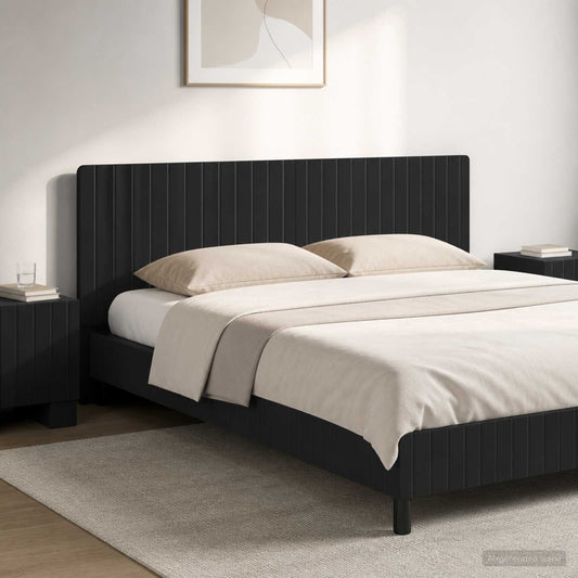 vidaXL Wall-Mounted Headboard ZWOLLE Black Engineered Wood 1