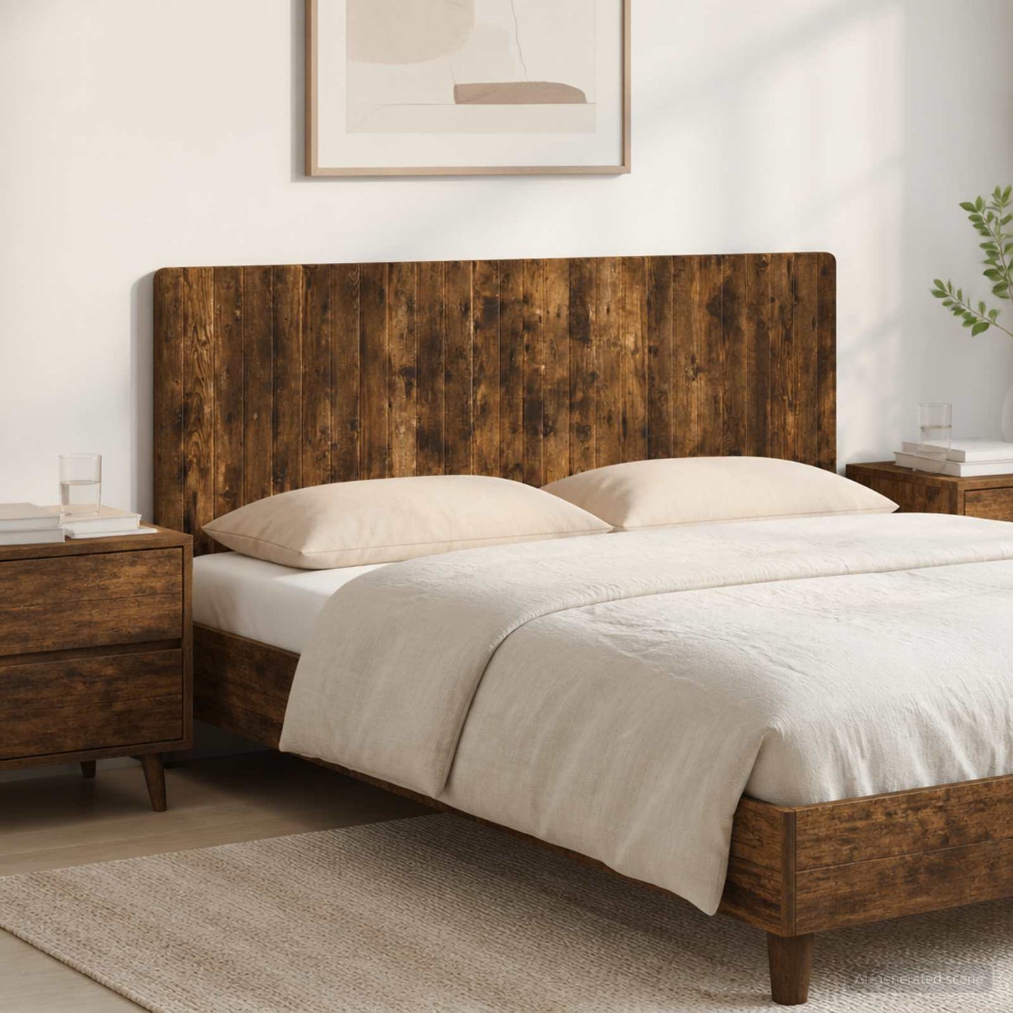 vidaXL Wall-Mounted Headboard ZWOLLE Smoked Oak Engineered Wood 1
