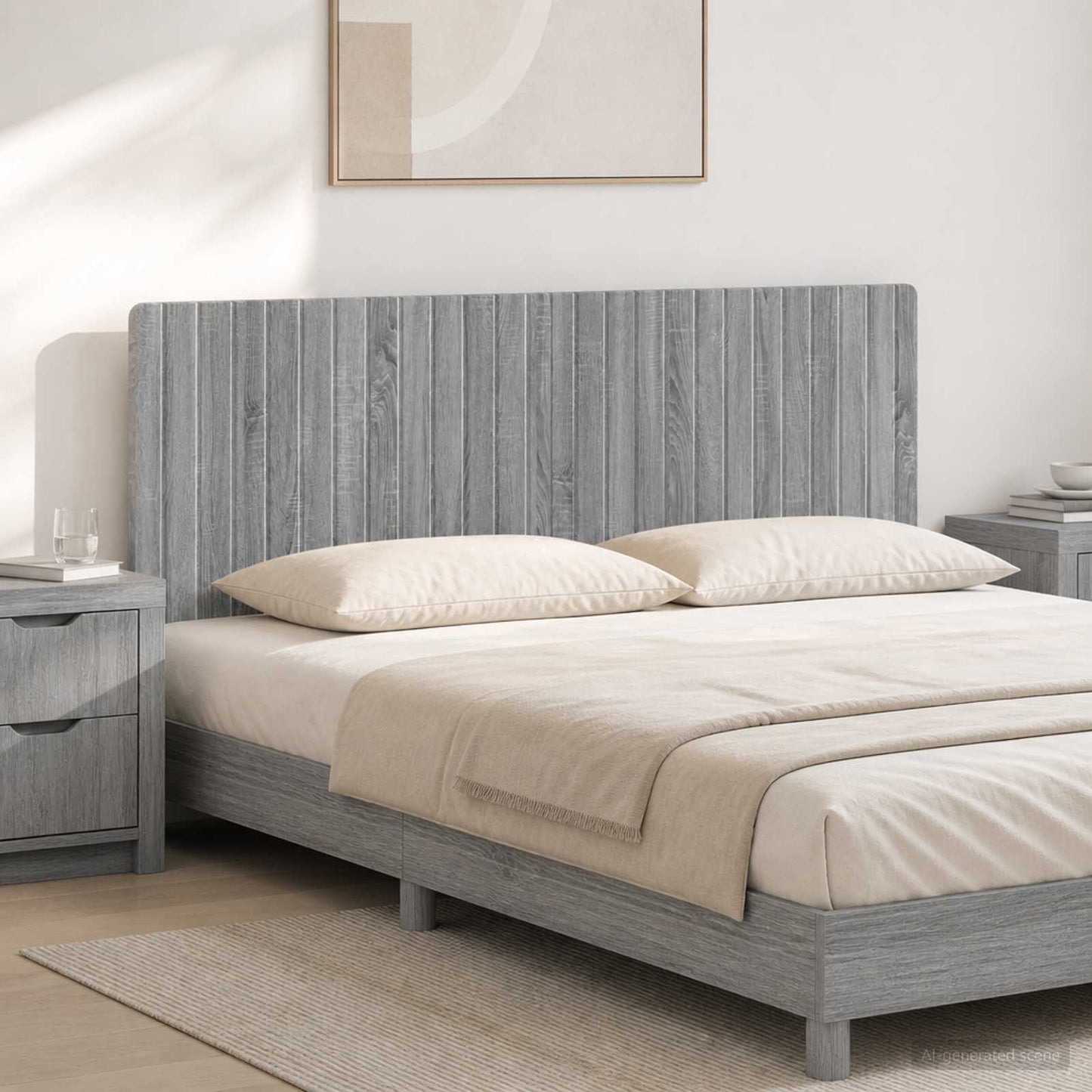 vidaXL Wall-Mounted Headboard ZWOLLE Grey Sonoma Engineered Wood 1
