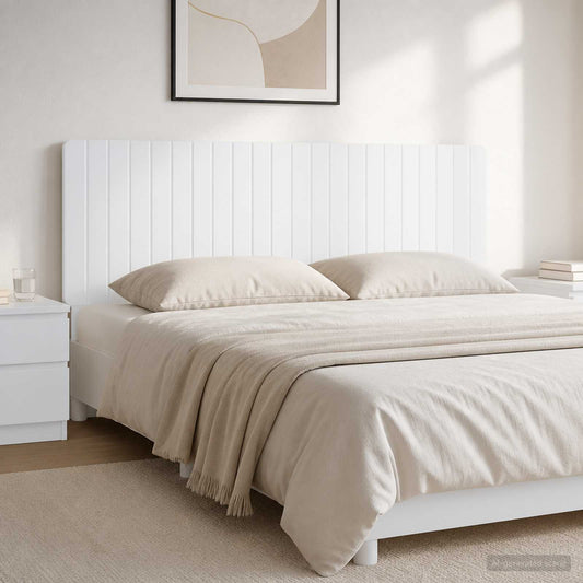 vidaXL Wall-Mounted Headboard ZWOLLE High Gloss White Engineered Wood in a bedroom setting
