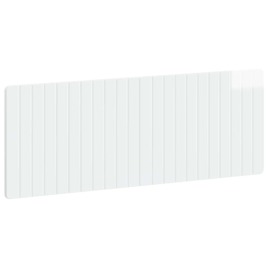 The wall-mounted headboard with a slatted front surface