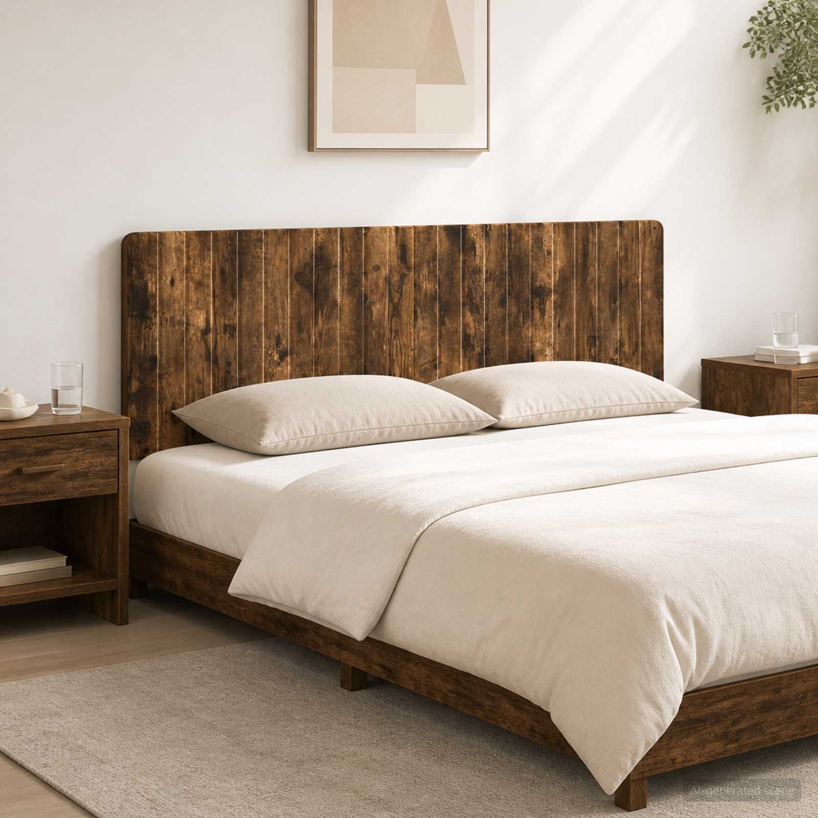 vidaXL Wall-Mounted Headboard ZWOLLE Smoked Oak Engineered Wood 1