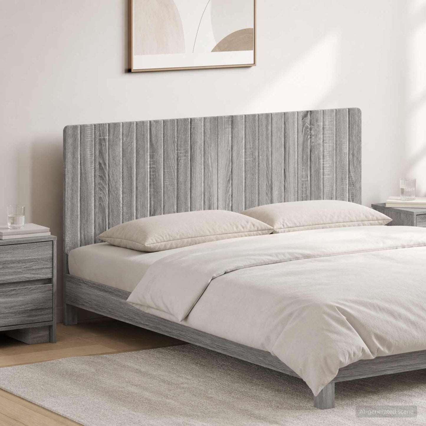vidaXL Wall-Mounted Headboard ZWOLLE Grey Sonoma Engineered Wood 1
