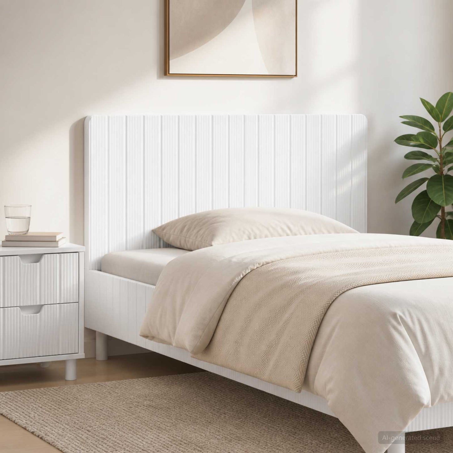 vidaXL Wall-Mounted Headboard ZWOLLE White Engineered Wood 1
